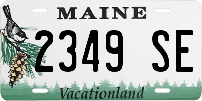 ME license plate 2349SE