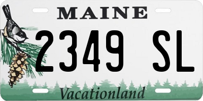 ME license plate 2349SL