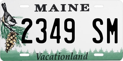 ME license plate 2349SM