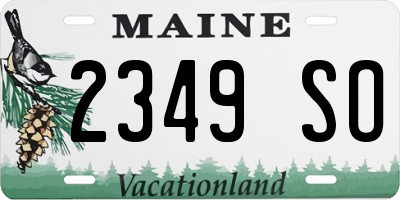 ME license plate 2349SO