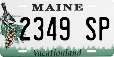 ME license plate 2349SP