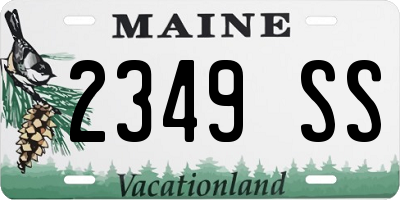 ME license plate 2349SS