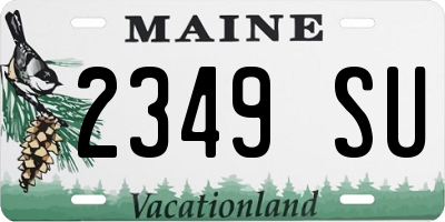 ME license plate 2349SU