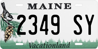 ME license plate 2349SY