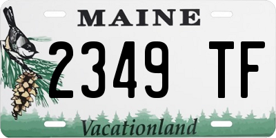 ME license plate 2349TF