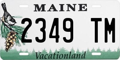ME license plate 2349TM