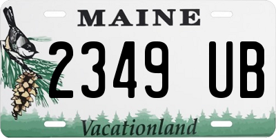 ME license plate 2349UB