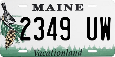 ME license plate 2349UW