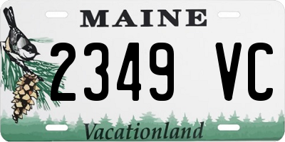 ME license plate 2349VC