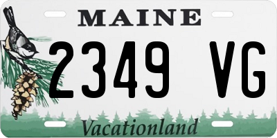 ME license plate 2349VG