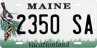ME license plate 2350SA