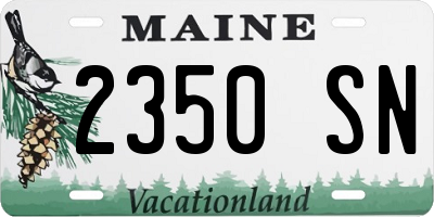 ME license plate 2350SN
