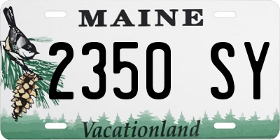 ME license plate 2350SY