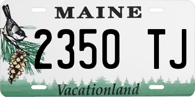 ME license plate 2350TJ