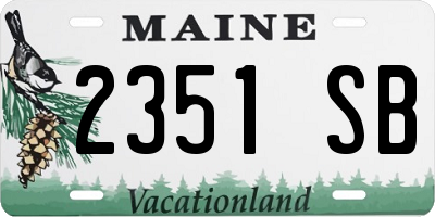 ME license plate 2351SB