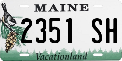 ME license plate 2351SH