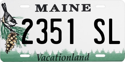 ME license plate 2351SL