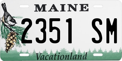 ME license plate 2351SM