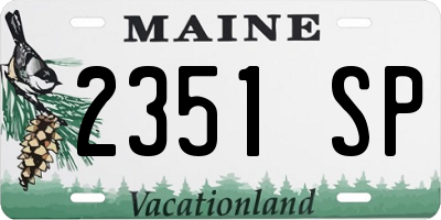 ME license plate 2351SP