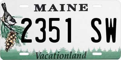 ME license plate 2351SW