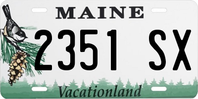 ME license plate 2351SX