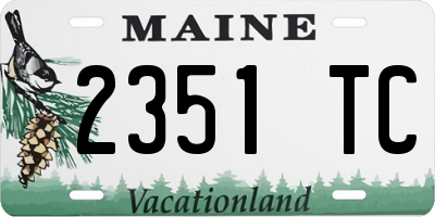 ME license plate 2351TC