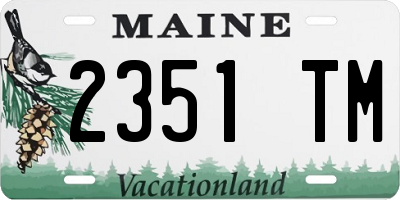 ME license plate 2351TM