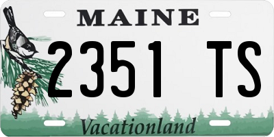 ME license plate 2351TS