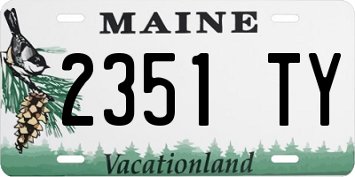 ME license plate 2351TY