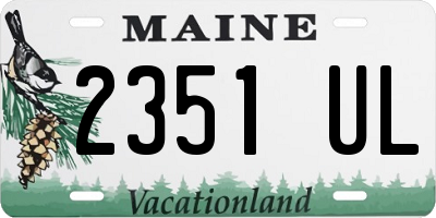 ME license plate 2351UL