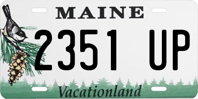 ME license plate 2351UP