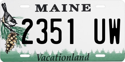 ME license plate 2351UW