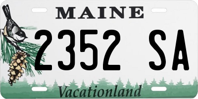 ME license plate 2352SA