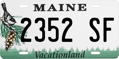 ME license plate 2352SF