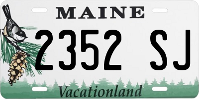 ME license plate 2352SJ