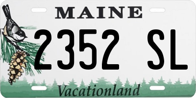 ME license plate 2352SL