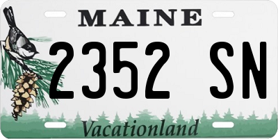 ME license plate 2352SN
