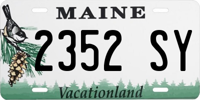 ME license plate 2352SY