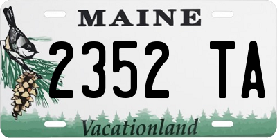 ME license plate 2352TA