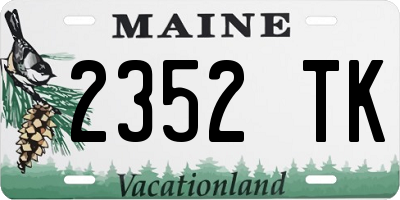 ME license plate 2352TK