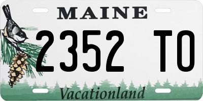 ME license plate 2352TO
