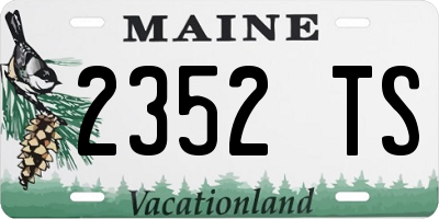 ME license plate 2352TS