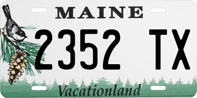 ME license plate 2352TX