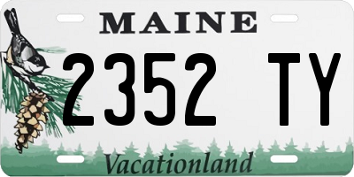ME license plate 2352TY