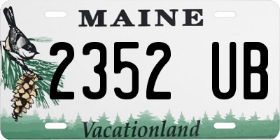 ME license plate 2352UB