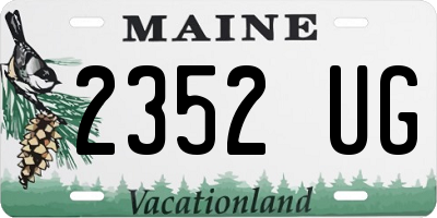 ME license plate 2352UG