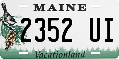 ME license plate 2352UI