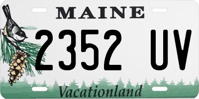 ME license plate 2352UV