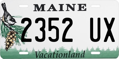 ME license plate 2352UX