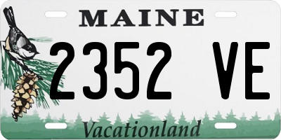 ME license plate 2352VE